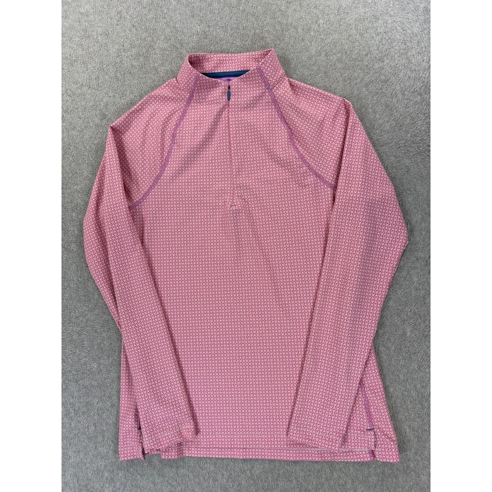 Peter Millar Geometric Design 1/4 Zip Golf Tennis Pullover Shirt (Women's Small)